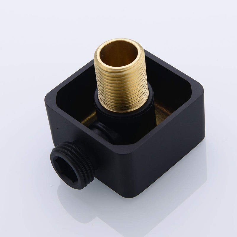 Nicmondo Brass Wall Supply Elbow, Nicmondo G1/2â€ Square Shower Hose Connector, Drop Ell Wall-mounted Union Water Outlet for Handheld Shower Handshower, Matte Black - Image 4